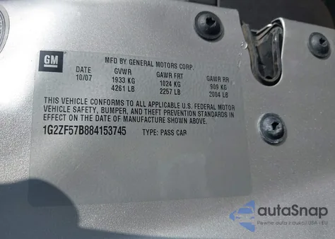 2008 Pontiac G6 Value Leader из США, поврежденный, VIN 1G2ZF57B884153745